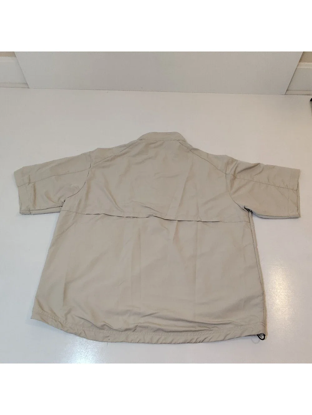 Nike Golf Windbreaker Mens Large Tan Beige 1/4 Zip Short Sleeve 